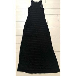 Seven 7‎ Womens Black Sleeveless Scoop Neck Maxi Dress Size Small With Stripes